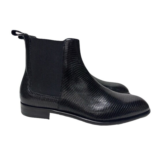 NEW Donald Pliner Roscoe Mens Size 11 Pull-On Black Snake Embossed Chelsea Boots main image 9